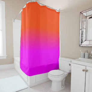 Neon Oranje en Hot Pink Ombre Shade Kleur Vervagen Douchegordijn