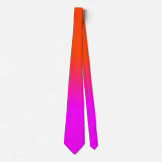 Neon Oranje en Hot Pink Ombre Shade Kleur Vervagen Stropdas