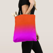 Neon Oranje en Hot Pink Ombre Shade Kleur Vervagen Tote Bag (Dichtbij)