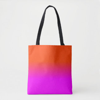 Neon Oranje en Hot Pink Ombre Shade Kleur Vervagen Tote Bag