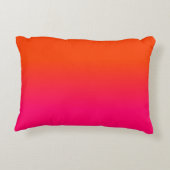 Neon Oranje en Neon Pink Ombre Shade Kleur Vervage Accent Kussen (Achterkant)