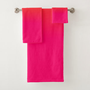 Neon Oranje en Neon Pink Ombre Shade Kleur Vervage Bad Handdoek