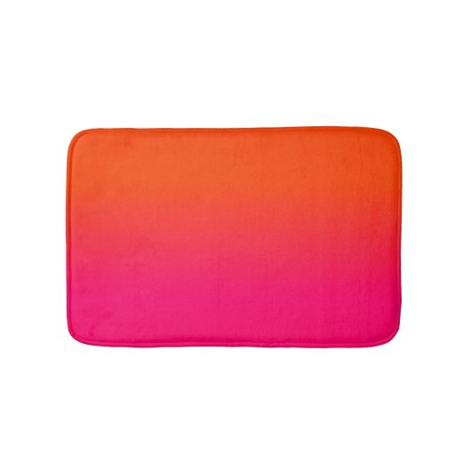 Neon Oranje en Neon Pink Ombre Shade Kleur Vervage Badmat (Voorkant)
