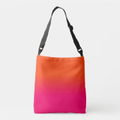 Neon Oranje en Neon Pink Ombre Shade Kleur Vervage Crossbody Tas (Achterkant)