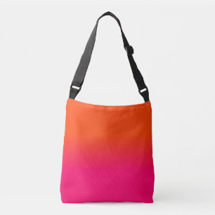 Neon Oranje en Neon Pink Ombre Shade Kleur Vervage Crossbody Tas