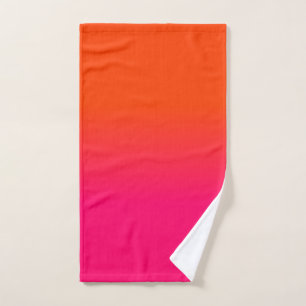 Neon Oranje en Neon Pink Ombre Shade Kleur Vervage Handdoek