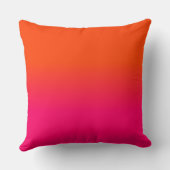Neon Oranje en Neon Pink Ombre Shade Kleur Vervage Kussen (Achterkant)