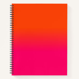 Neon Oranje en Neon Pink Ombre Shade Kleur Vervage Notitieboek
