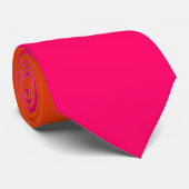 Neon Oranje en Neon Pink Ombre Shade Kleur Vervage Stropdas (Opgerold)