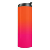 Neon Oranje en Neon Pink Ombre Shade Kleur Vervage Thermosbeker (Gedraaid links)