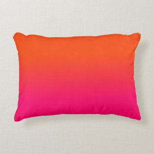 Neon Oranje en Neon Roze Ombre Schaduw Kleur Verva Accent Kussen