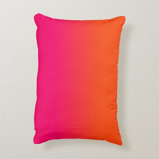Neon Oranje en Neon Roze Ombre Schaduw Kleur Verva Accent Kussen (Achterkant (Verticaal))