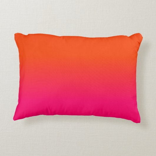 Neon Oranje en Neon Roze Ombre Schaduw Kleur Verva Accent Kussen (Achterkant)