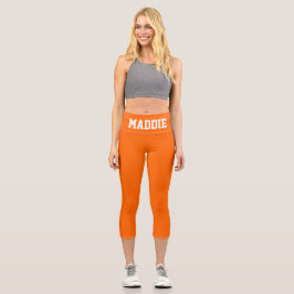 Neon Oranje Funky Custom Name Leggings