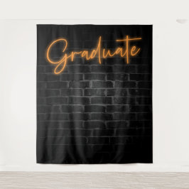 Neon Oranje Gloeilicht | Grad Feest Fotohokje Wandkleed