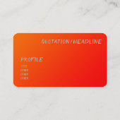 neon oranje - Hallo visitekaartje (Achterkant)