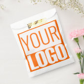 Neon oranje -krachtig logo bedankzakje (Gezegeld)