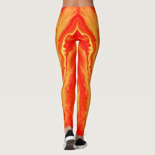 Neon Oranje Leggings in kleur (Achterkant)