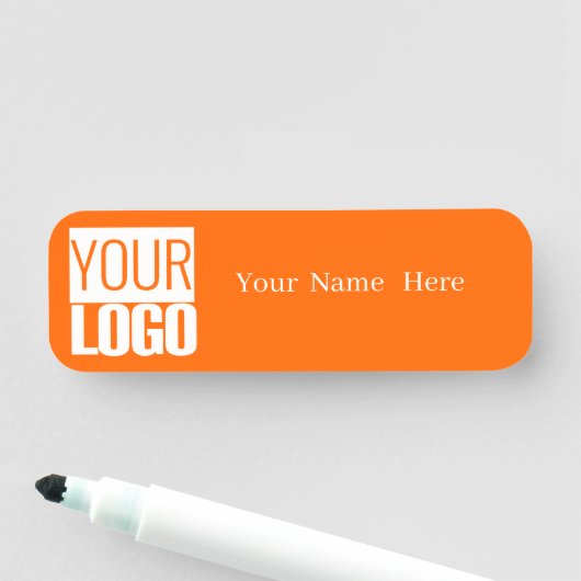 Neon oranje - logo toevoegen naamplaatje (In situ)