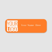 Neon oranje - logo toevoegen naamplaatje (Voorkant)