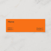 neon oranje  mini visitekaartje (Voorkant)