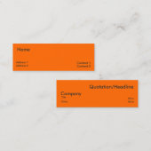 neon oranje  mini visitekaartje (Voorkant / Achterkant)