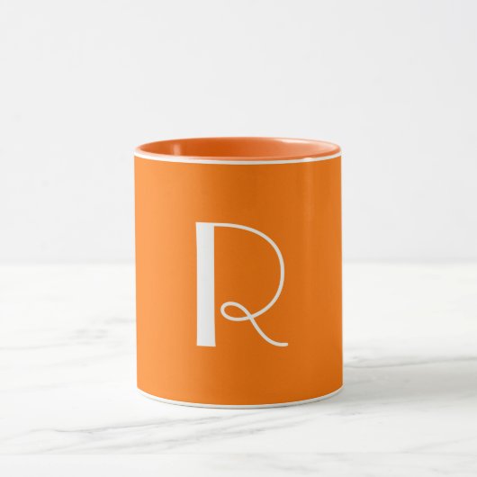 Neon Oranje Monogram Unisex Mok (Midden)