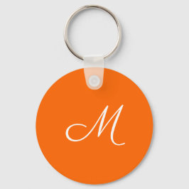 neon oranje - monogrammen sleutelhanger