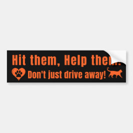 Neon Oranje "Raak ze, Help ze!" Bumpersticker