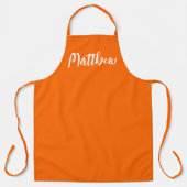 neon oranje stevig kleurengepersonaliseerd schort (Voorkant)