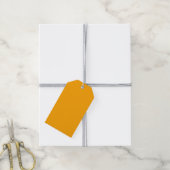 Neon Oranje Stevige Kleur | Klassiek Cadeaulabel (Met Touw)