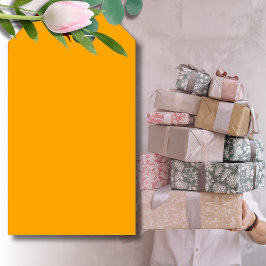 Neon Oranje Stevige Kleur | Klassiek Cadeaulabel