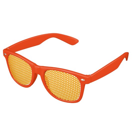 Neon Oranje Stevige Kleur | Klassiek Retro Zonnebril (Gekanteld)