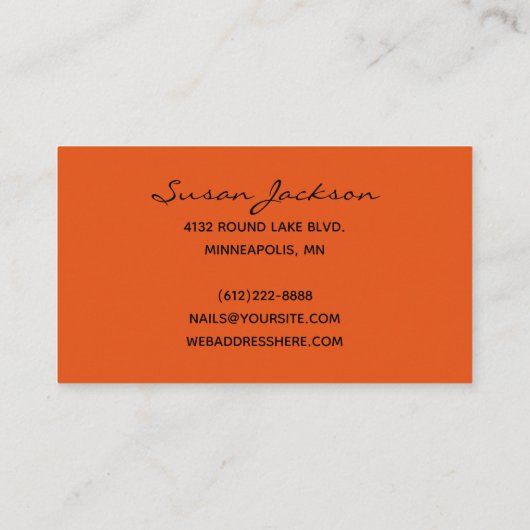 Neon Oranje Stijl Modern Visitekaartje van het Man (Achterkant)