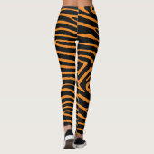 Neon Oranje Tiger Striped Leggings (Achterkant)