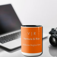 Neon Oranje tweetonige Mok - Aangepast Monogram & 