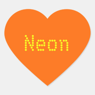 neon oranje vaste kleur hart sticker