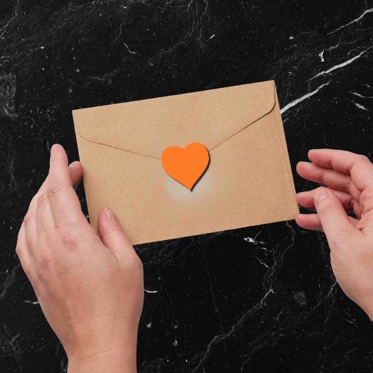 neon oranje vaste kleur hart sticker