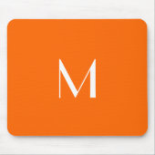 neon oranje vaste kleur - monogram toevoegen muismat (Voorkant)