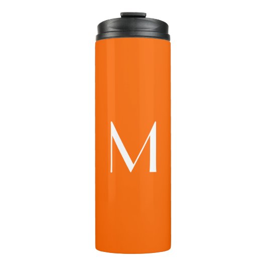 neon oranje vaste kleur - monogram toevoegen thermosbeker (Voorkant)