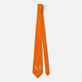 neon oranje vaste kleur - monogrammen stropdas (Voorkant)