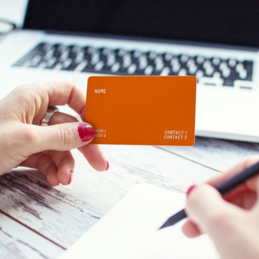 neon oranje vaste kleur visitekaartje