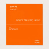 neon oranje vaste kleur visitekaartje (Buitenkant ongevouwen)