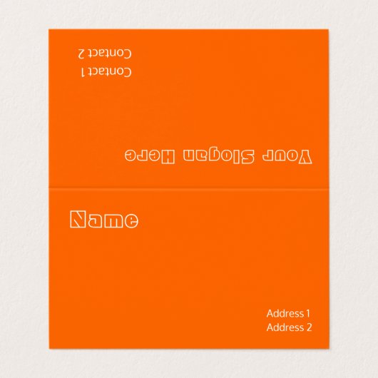neon oranje vaste kleur visitekaartje (Buitenkant ongevouwen)