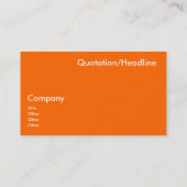 neon oranje vaste kleur visitekaartje (Achterkant)