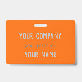 Neon oranje - vet lettertype - QR-code Badge