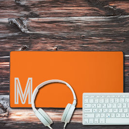 neon oranje - vetgedrukt monogram bureaumat