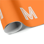 neon oranje - vetgedrukt monogram cadeaupapier (Rol Hoek)