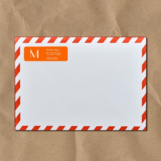 neon oranje - vetgedrukt monogram etiket
