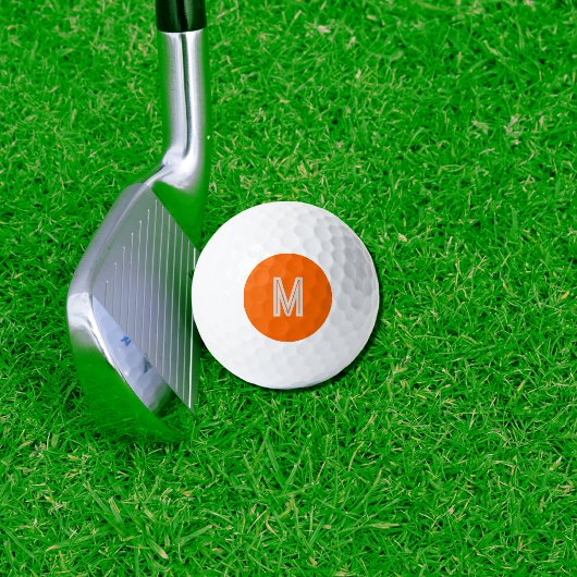 neon oranje - vetgedrukt monogram golfballen